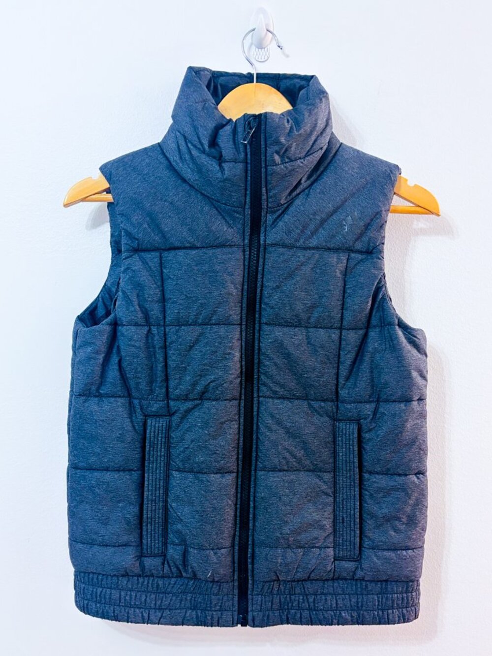 ADIDAS Grey Puffer Vest | Lightweight Quilted | Small
